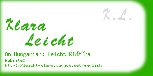 klara leicht business card